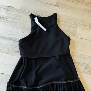 NWT Susana Monaco Drop Waist Ruffle Mini Dress XS Black 0321SUPD00791 Sleeveless thumbnail 8