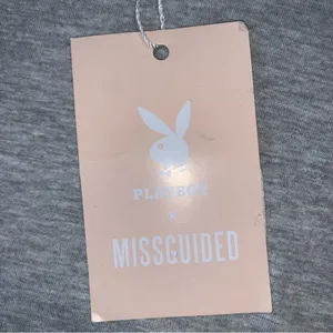 Playboy x Misguided Mission Statement T- Shirt Dress Grey/ Pink New with Tags thumbnail 11