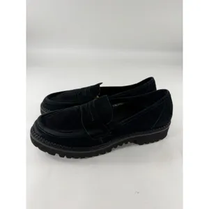 Bibi Lou Black Suede Lug Sole Penny Loafers Women Size 40 Preppy Platform Shoes thumbnail 3