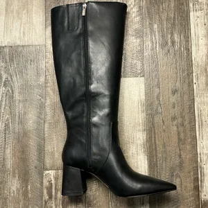 Jessica Simpson Black Knee-High Leather Women's Boot Size 9.5 Wide Calf thumbnail 13