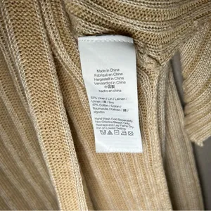 J. Crew neutral relaxed cotton linen blend collared sweater women’s size L XL thumbnail 11