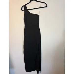 Lulus Good Times Only Black One-Shoulder Maxi Dress XS NEW thumbnail 4