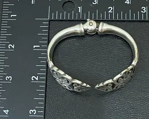 Vintage Retired BRIGHTON Filigree Hinged Cuff Bangle Bracelet 49.5g thumbnail 7
