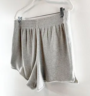 Aerie High Rise Cutoff Sweat Lounge Shorts Gray Large thumbnail 6