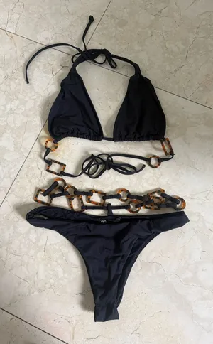 Zara Black Bikini Tortoise Shell Accents thumbnail 1