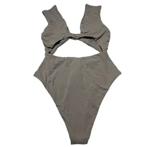 Free People Taupe Cutout One-Piece Womens Swimsuit M 8 10 thumbnail 5