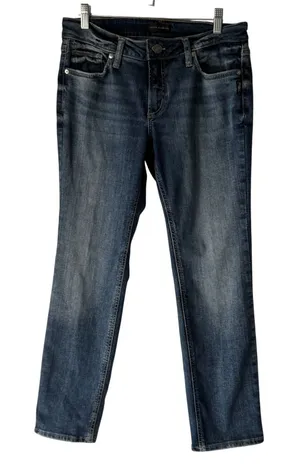 Silver Jeans Co Womens Straight Leg Blue Wash Denim Jeans Size 26 Cropped thumbnail 1