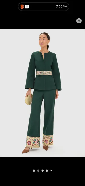 Tuckernuck Garden scrollwork jacquard Cuff Erin Pant thumbnail 2