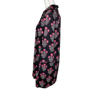 Tuckernuck Megan Black Pink Dahlia Floral Shift Mini Dress Size S thumbnail 3