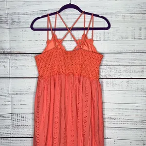 Zenana Size 2X Pink Eyelet Lace Strappy Maxi Dress thumbnail 4