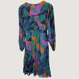 Fruch Paris Holy Camouflower Midi Dress XS Multi Color Floral Button Front NEW thumbnail 3