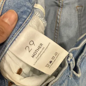 MOTHER Light Blue Flare Jeans The Insider Crop Strep Fray thumbnail 6