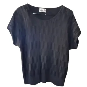 Helen Sue Made in U.S.A.size L black cotton blend knit top. Preppy casual vintag thumbnail 1