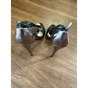 Nine West Womens Black‎ Metallic Pewter d'Orsay Pointed Toe Stiletto 3" Pumps Size 6 Chic thumbnail 3