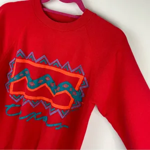 Vtg Y2K Texas Pullover Sweatshirt Sz Medium Aztec Western thumbnail 4