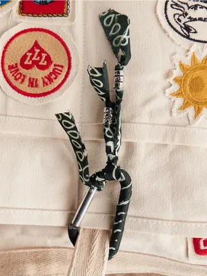 NWOT Free People Bandana Carabiner Bag Charm ~ Dark Green ~ Sold Out! thumbnail 2