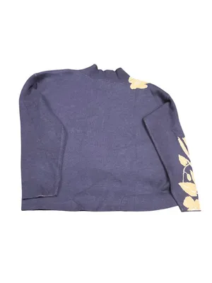 Anthropologie womens blue cream pull over crew neck sweater sz XL SKU 10-784 thumbnail 11