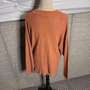 FP Beach Free People Oversized Knit Sweater Burnt Orange Drop Shoulder Small thumbnail 3