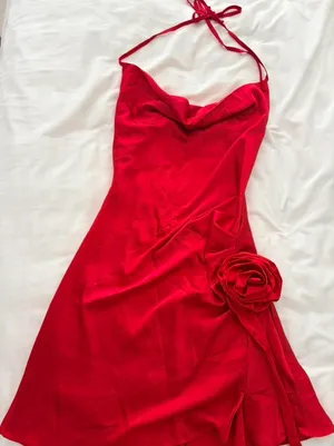 Shein Red Satin Dress Slip thumbnail 1