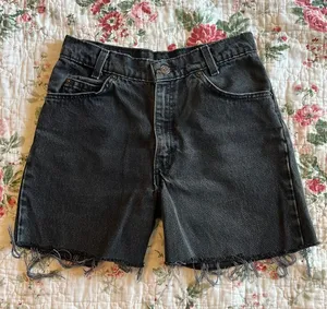 Levi’s Cutoffs Black Denim Shorts Orange Tab thumbnail 1