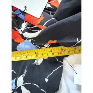 Joie Silk Floral Tassel Tie Blouse Black Orange Blue XL 7718T2858B thumbnail 6