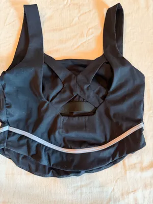 Pants Store Y2K Black Strappy Back Workout Tank Top Built In Bra Medium thumbnail 2
