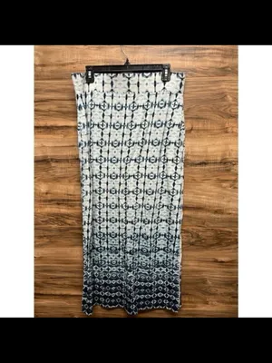 Ana‎ large Maxi Tie-Dye Geometric Print Skirt - Navy/White thumbnail 3
