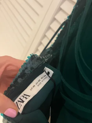 NWT Zara Green Sequin Mini Slip Dress thumbnail 8