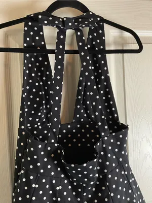 ZARA Black Polka Dot Halter Mini Dress - Women's Summer Dress thumbnail 8