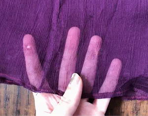 Amsale • plum silk chiffon dress bridesmaid crinkle halter purple formal G425C thumbnail 12