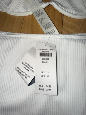 Hollister White Ribbed Bikini thumbnail 2