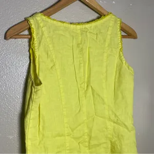 Women's Sleeveless Lime Yellow Summer linen Midi Dress Coastal‎ Beach Breathable thumbnail 6
