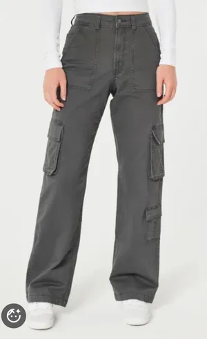 Hollister Gray Ultra High Rise Baggy Cargo Pants thumbnail 1