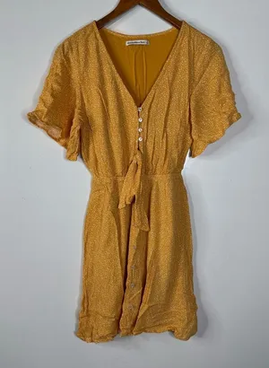 Abercrombie & Fitch Yellow Mini Dress Size‎ Small thumbnail 1