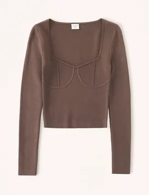 Abercrombie and Fitch Corset Sweater Top thumbnail 1