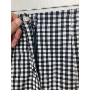 Zara Buffalo Plaid Casual Retro Business Casual Black White Straight Taper Pants thumbnail 3