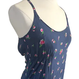 Abercrombie & Fitch Floral Maxi Dress Navy Slip Spaghetti Strap Women M‎ thumbnail 2