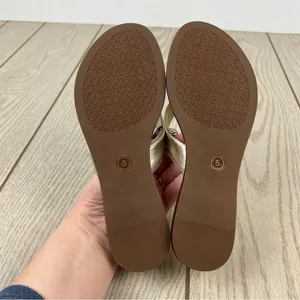 Tory Burch Benton Metallic Leather Thong Flip Flop Sandals 5M Spark Gold $249 thumbnail 10