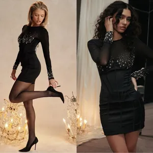 NWOT HOUSE OF CB Anastasia Black Crystallised Corset mini Dress size XS thumbnail 3