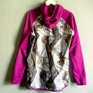 Mossy Oak Camo Printed Hot Pink Ladies Full Zip Hoodie L/XL thumbnail 2