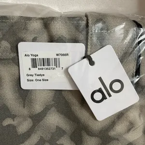 NWT Alo Yoga Shopper Tote Bag Tie Dye Oversized Heavy Duty Canvas Grey/Black thumbnail 10