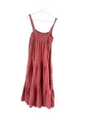 Women's J.Crew Maxi Dress Size S Pink Tiered Sleeveless thumbnail 4