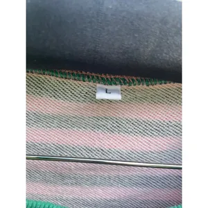 Unbranded Pink Grey Striped Sweatshirt Green Trim‎ French Terry Crewneck Large thumbnail 3