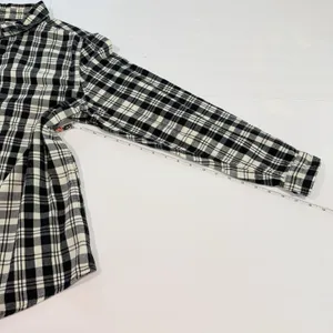 LL Bean Black/White Scotch Plaid Cotton Flannel Button Shirt Relaxed Fit MEDIUM thumbnail 8