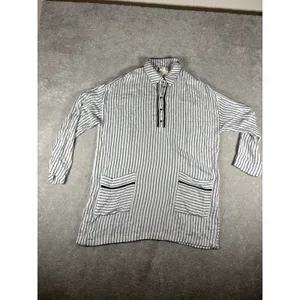 Lilka Anthropologie striped‎ tunic shirt dress Medium Pockets Oversized thumbnail 4