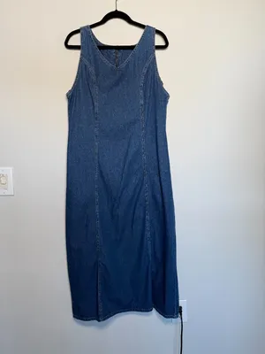 ZARA Vintage Denim Long Dress thumbnail 6