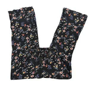 Lived To Be Spoiled Pants Womens M Black Floral Wide Leg Smocked Tassel Boho thumbnail 7