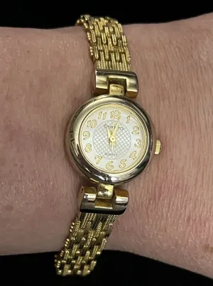 Gramercy Gold Link Bracelet Watch New Battery Japan Movt 90s thumbnail 1