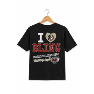 Delta FSU Florida State Seminoles Unisex Tee Size Medium Bling 2013‎ National Champion thumbnail 2