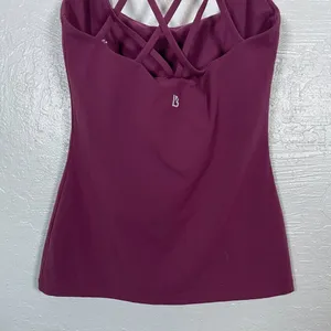 Buffbunny Collection Women S Purple Maroon Revolution Tank Built in Bra Strappy thumbnail 5